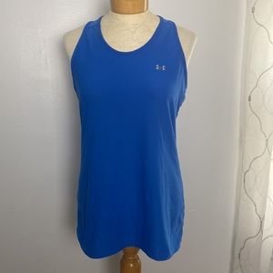 💜 Under Armor Heat Gear Blue Racer Back Yoga Exercise Tank L
